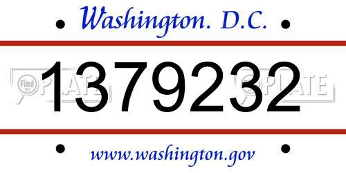 1379232 District Of Columbia License Plate