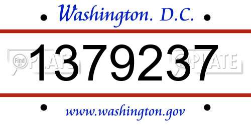1379237 District Of Columbia License Plate