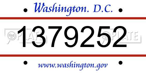 1379252 District Of Columbia License Plate