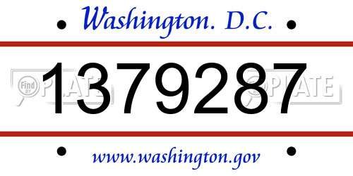 1379287 District Of Columbia License Plate