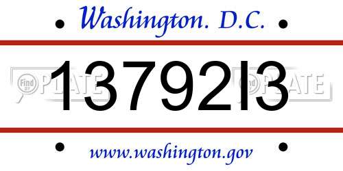 13792I3 District Of Columbia License Plate