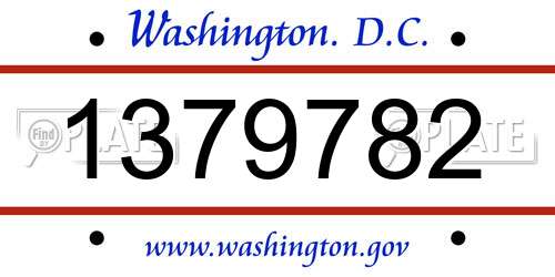 1379782 District Of Columbia License Plate