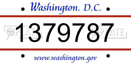 1379787 District Of Columbia License Plate