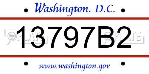 13797B2 District Of Columbia License Plate