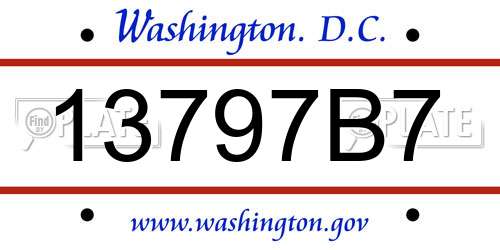 13797B7 District Of Columbia License Plate