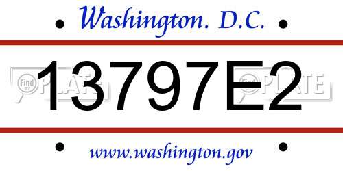 13797E2 District Of Columbia License Plate