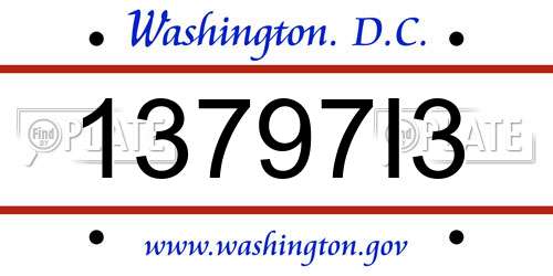 13797I3 District Of Columbia License Plate