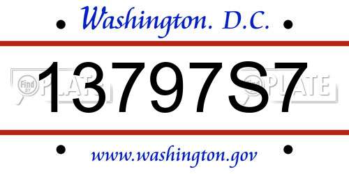 13797S7 District Of Columbia License Plate
