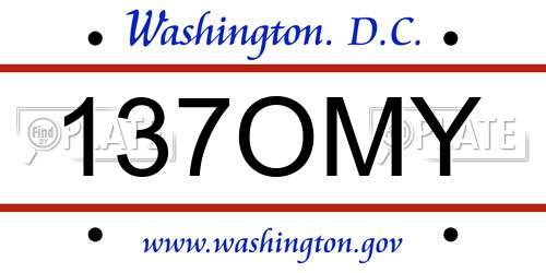 137OMY District Of Columbia License Plate
