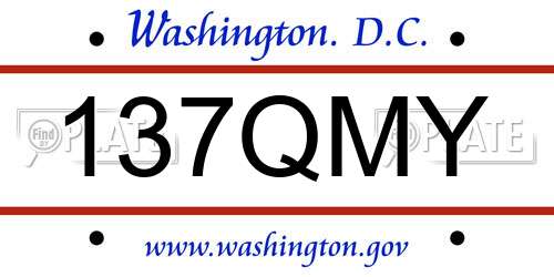 137QMY District Of Columbia License Plate