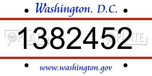 1382452 District Of Columbia License Plate