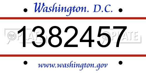 1382457 District Of Columbia License Plate