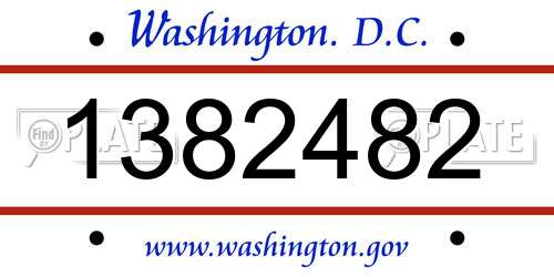 1382482 District Of Columbia License Plate