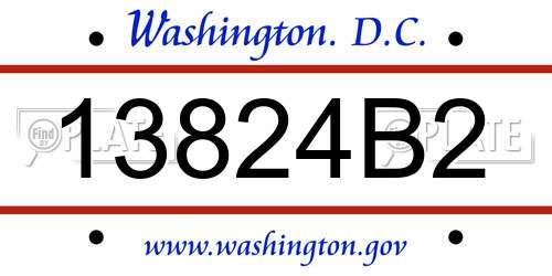 13824B2 District Of Columbia License Plate