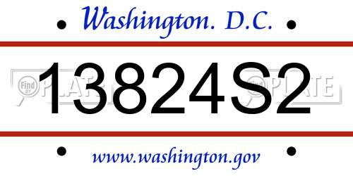 13824S2 District Of Columbia License Plate