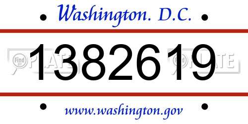 1382619 District Of Columbia License Plate