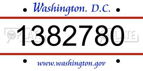 1382780 District Of Columbia License Plate