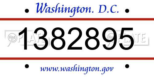1382895 District Of Columbia License Plate