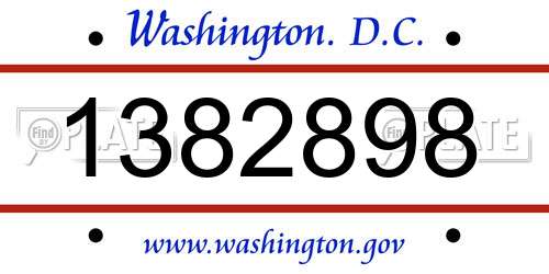 1382898 District Of Columbia License Plate