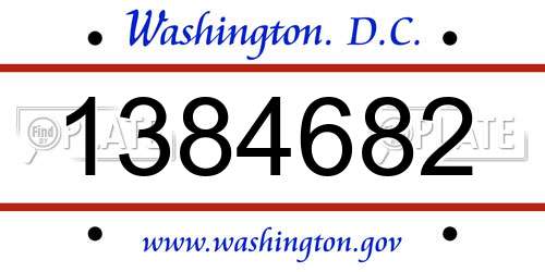 1384682 District Of Columbia License Plate