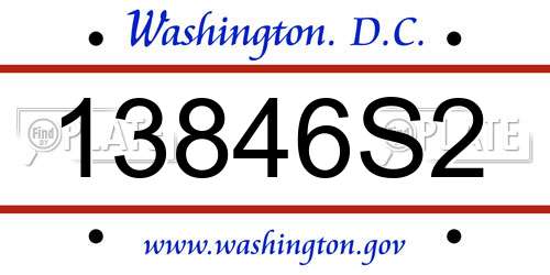 13846S2 District Of Columbia License Plate