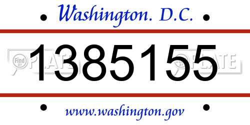 1385155 District Of Columbia License Plate