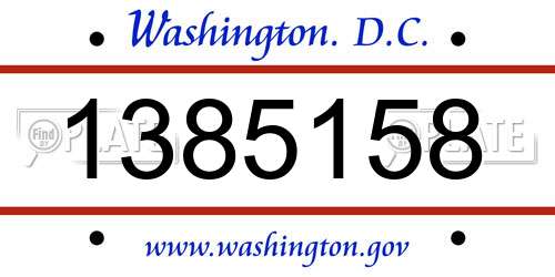 1385158 District Of Columbia License Plate