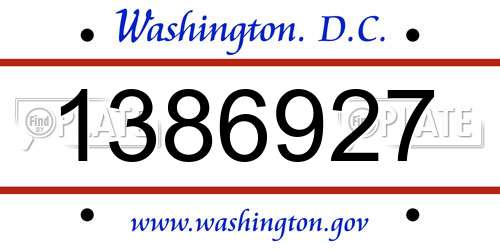 1386927 District Of Columbia License Plate