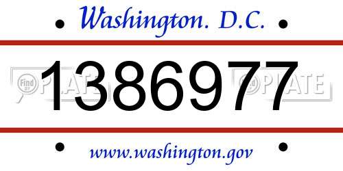 1386977 District Of Columbia License Plate