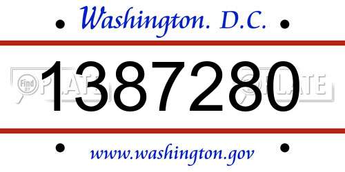 1387280 District Of Columbia License Plate