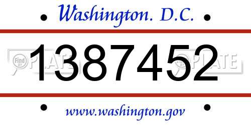 1387452 District Of Columbia License Plate