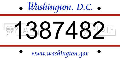 1387482 District Of Columbia License Plate