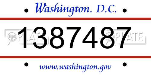 1387487 District Of Columbia License Plate