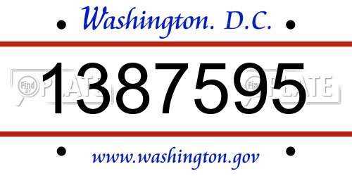 1387595 District Of Columbia License Plate