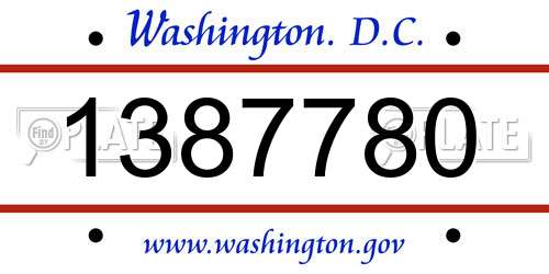 1387780 District Of Columbia License Plate