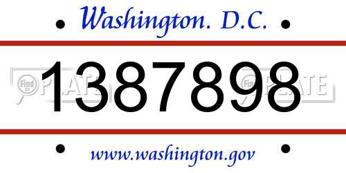 1387898 District Of Columbia License Plate