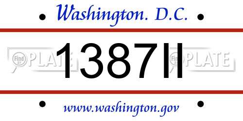 1387II District Of Columbia License Plate