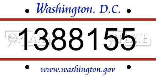 1388155 District Of Columbia License Plate