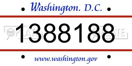 1388188 District Of Columbia License Plate