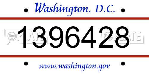 1396428 District Of Columbia License Plate