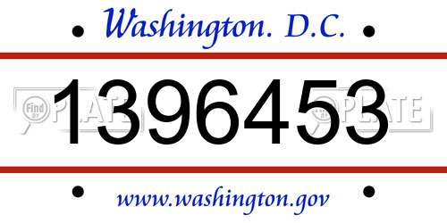 1396453 District Of Columbia License Plate