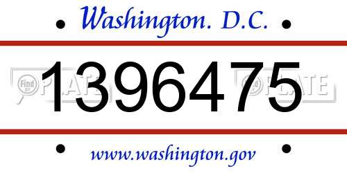 1396475 District Of Columbia License Plate