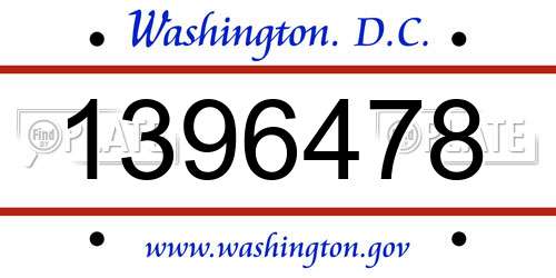 1396478 District Of Columbia License Plate