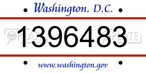 1396483 District Of Columbia License Plate