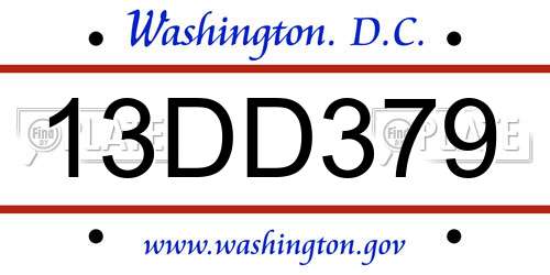 13DD379 District Of Columbia License Plate