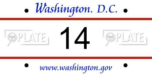 14 District Of Columbia License Plate