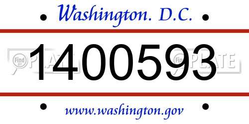 1400593 District Of Columbia License Plate