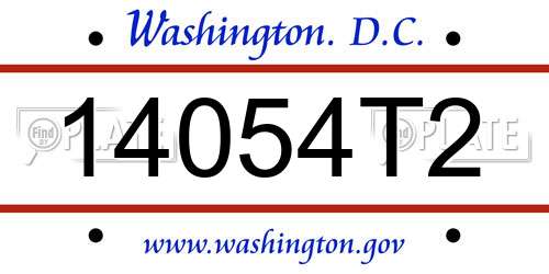 14054T2 District Of Columbia License Plate