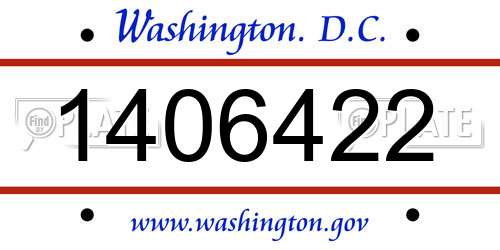 1406422 District Of Columbia License Plate
