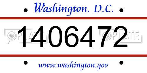 1406472 District Of Columbia License Plate